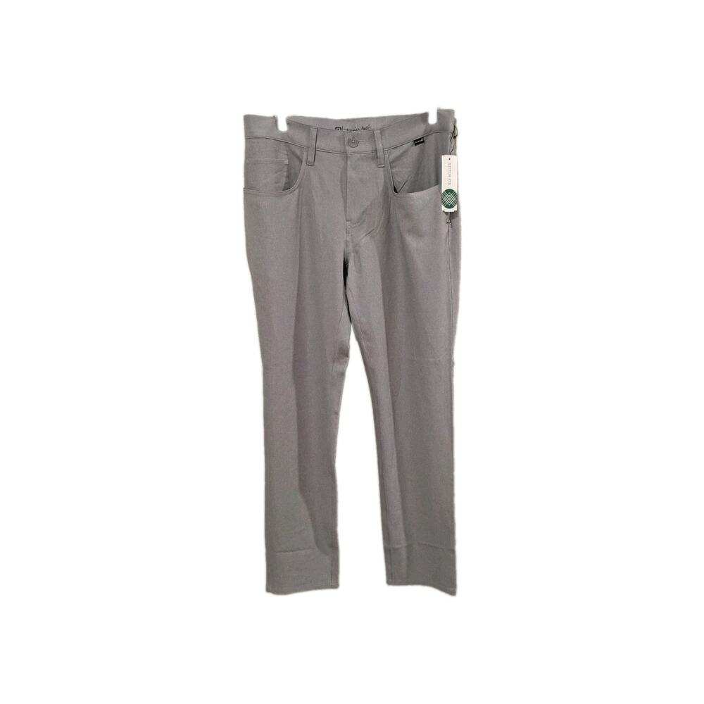Travis Mathew Open To Close Pants Mens 30x32 Gray Straight Fit Chino Golf NWT